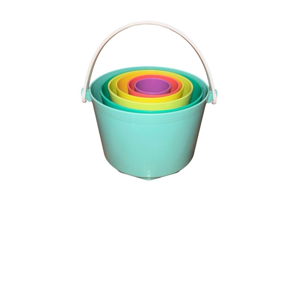 Tupperware Tuppertoys Tote Em Pails Stacking Buckets Toy Complete Set